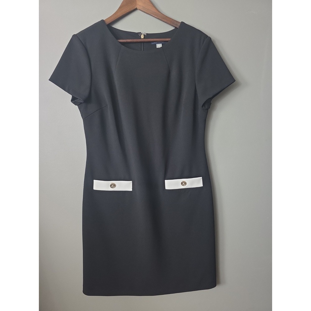 Tommy Hilfiger Women's 2-Pocket Dress Black Size 12 Office Cocktail